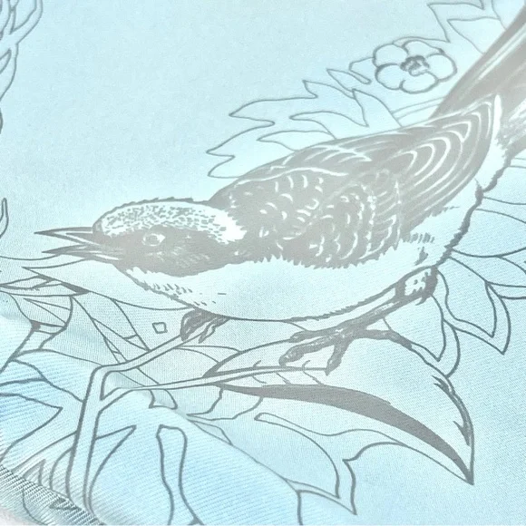 Hermés Jungle Love Silk Scarf in Pale Blue - Picture 9 of 10